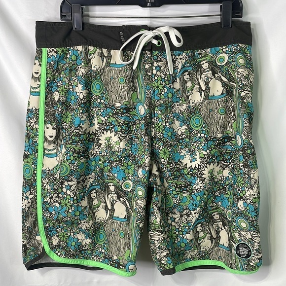 lost at sea Other - Lost at Sea Island girl print board shorts